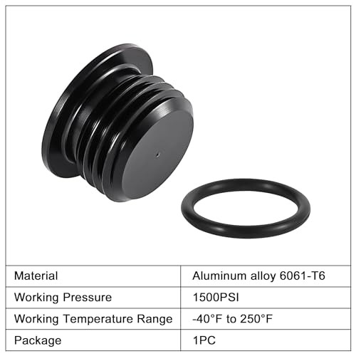 6AN MalePCS Hex Head Socket ORB Port Plug with O Ring AN6 2