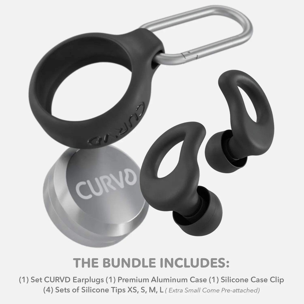 CURVD Everyday™ Earplugs + Case Clip