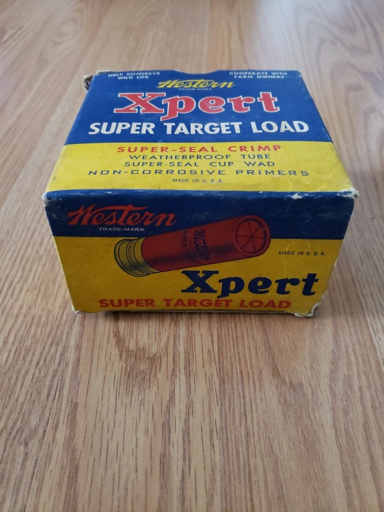 Vintage Western Xpert Super Target Load Trap and Skeet Shells 12 ga Empty Box