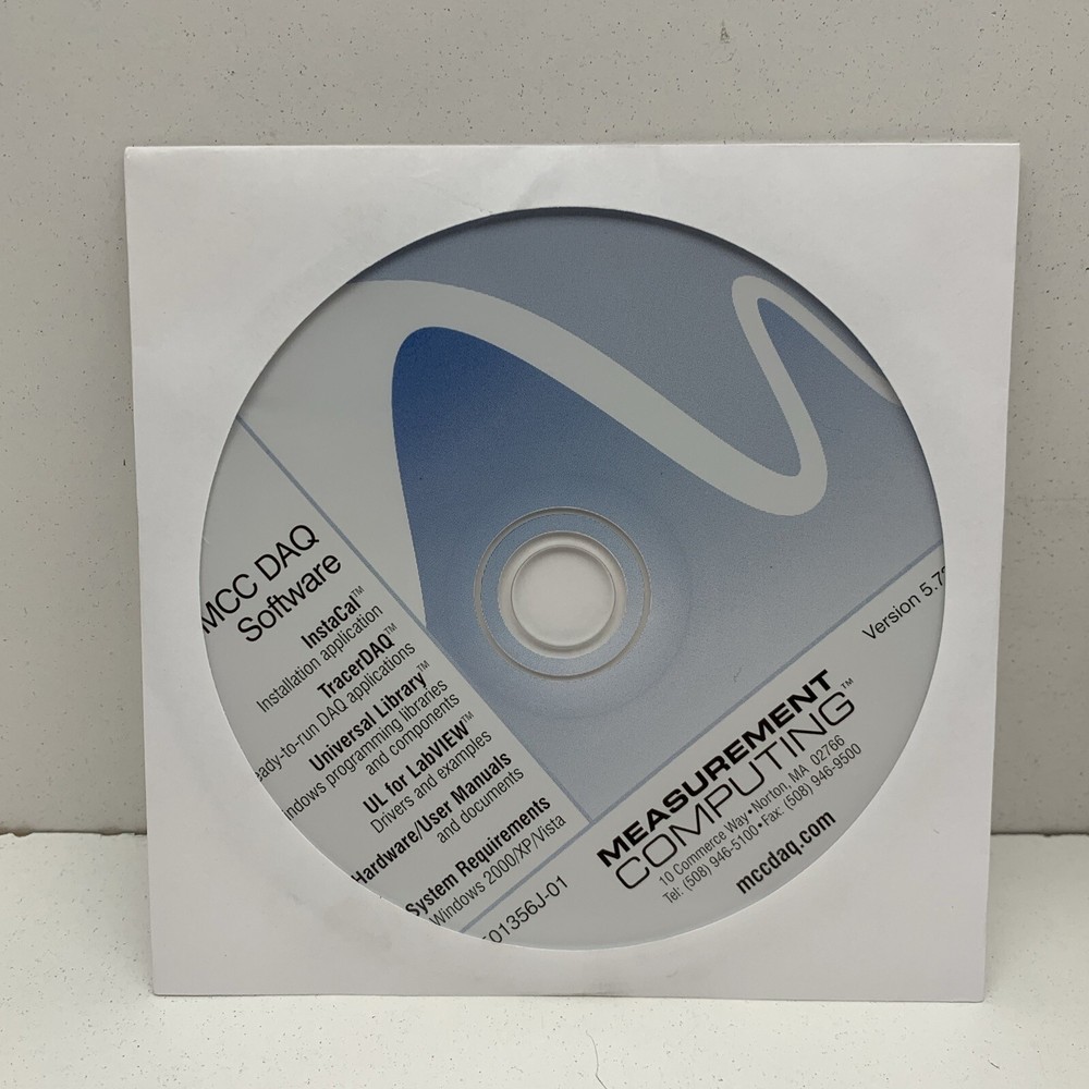 National Instruments 501356J-00 MCC DAQ Software CD-ROM CD Kit Version 5.72