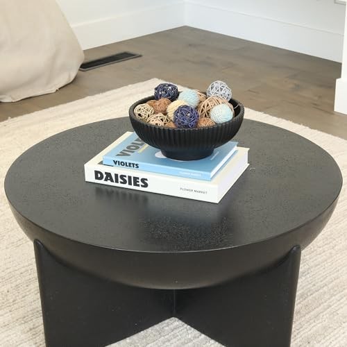Decorative Concrete Fruit Bowl For Kitchen Counter Or Table Decor – Black