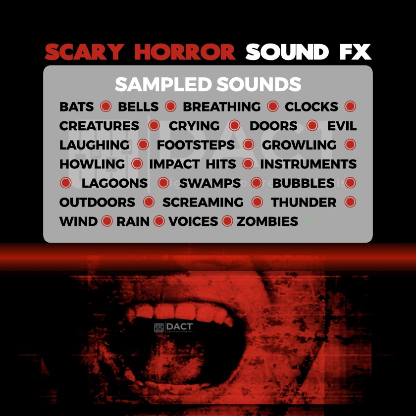 Scary Horror Sound FX Sample Library (350 Audio Samples) - Instant Access