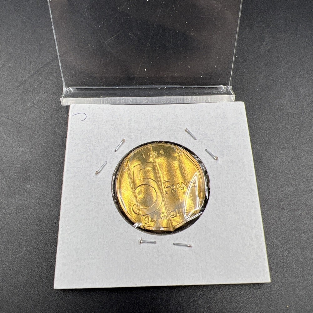 Belgium Waffle Waffled Error Coin 1994 5 Francs UNC #B