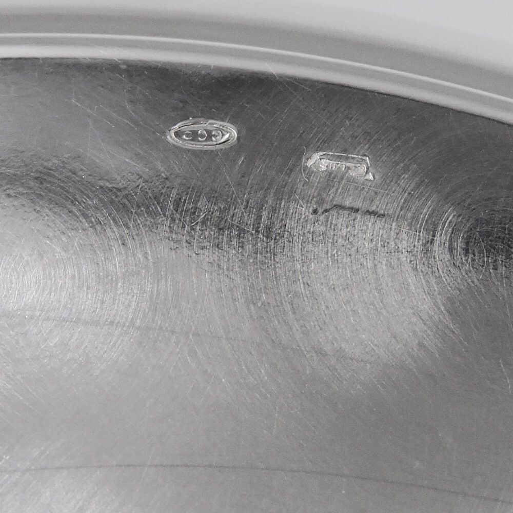 Solid Silver Round Jewelry Box with Inlaid and Perforated Cover