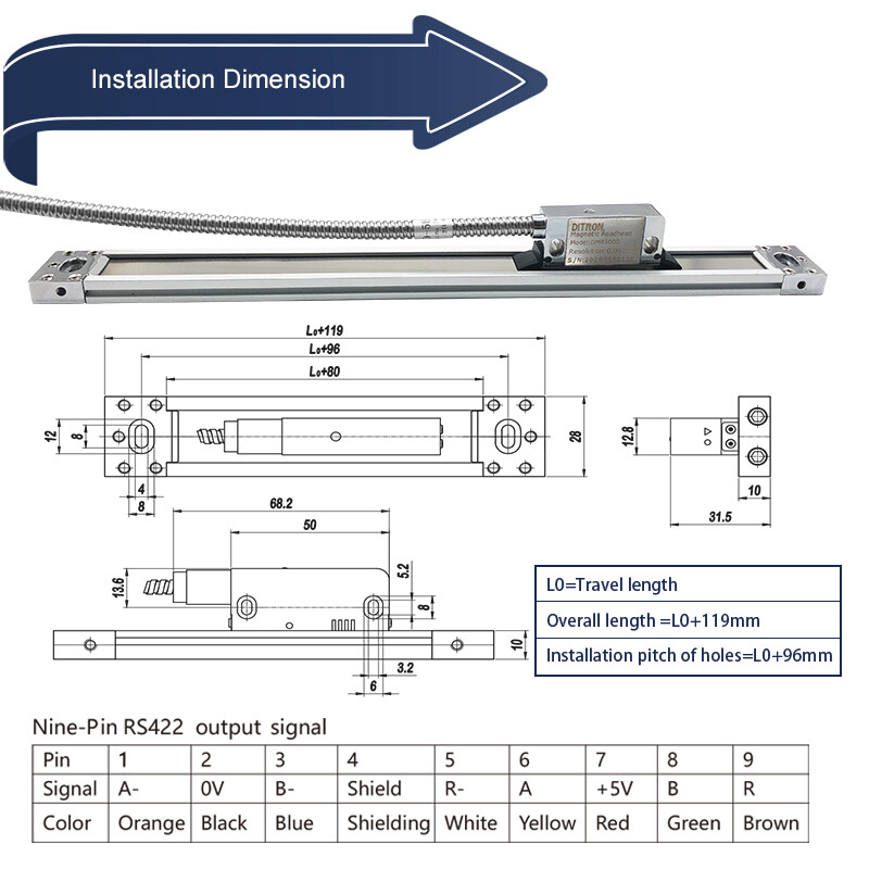 2Axis Multi-function Metal DRO Digital Display,IP67 Precision Magnetic Scale Kit