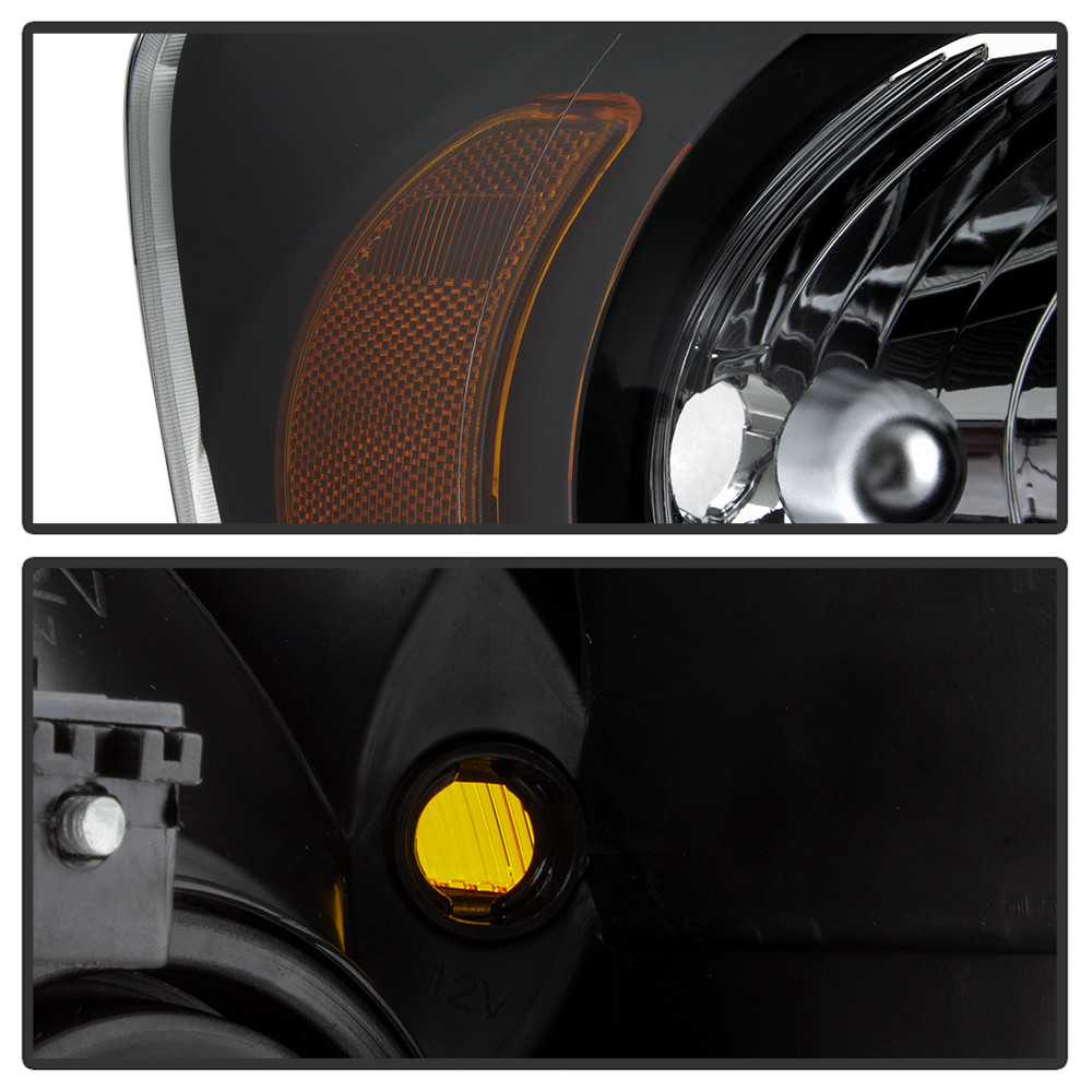 Black 2007-2009 Dodge Durango Headlights Headlamps Replacement 07-09 Left+Right