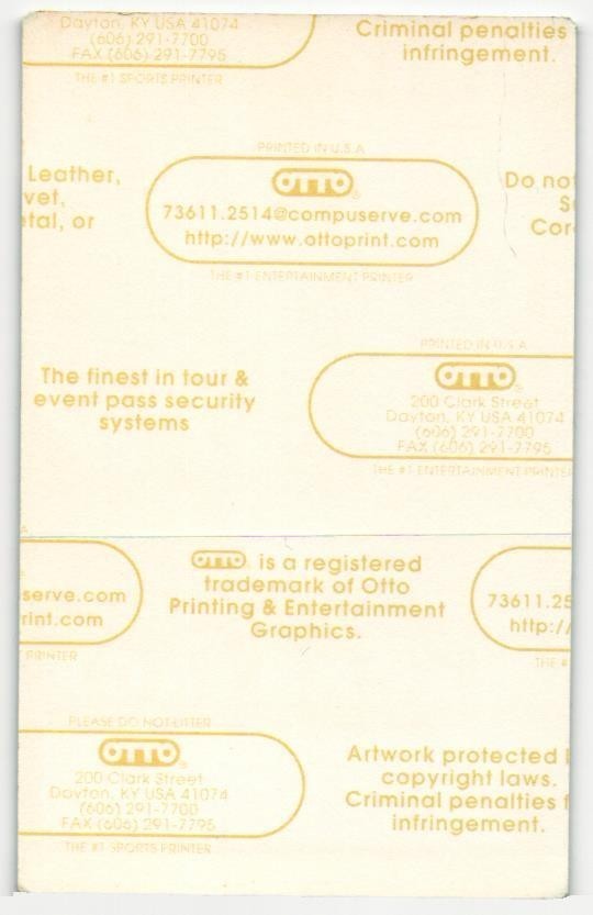 Vintage 2001 Neil Young Concert Backstage Pass