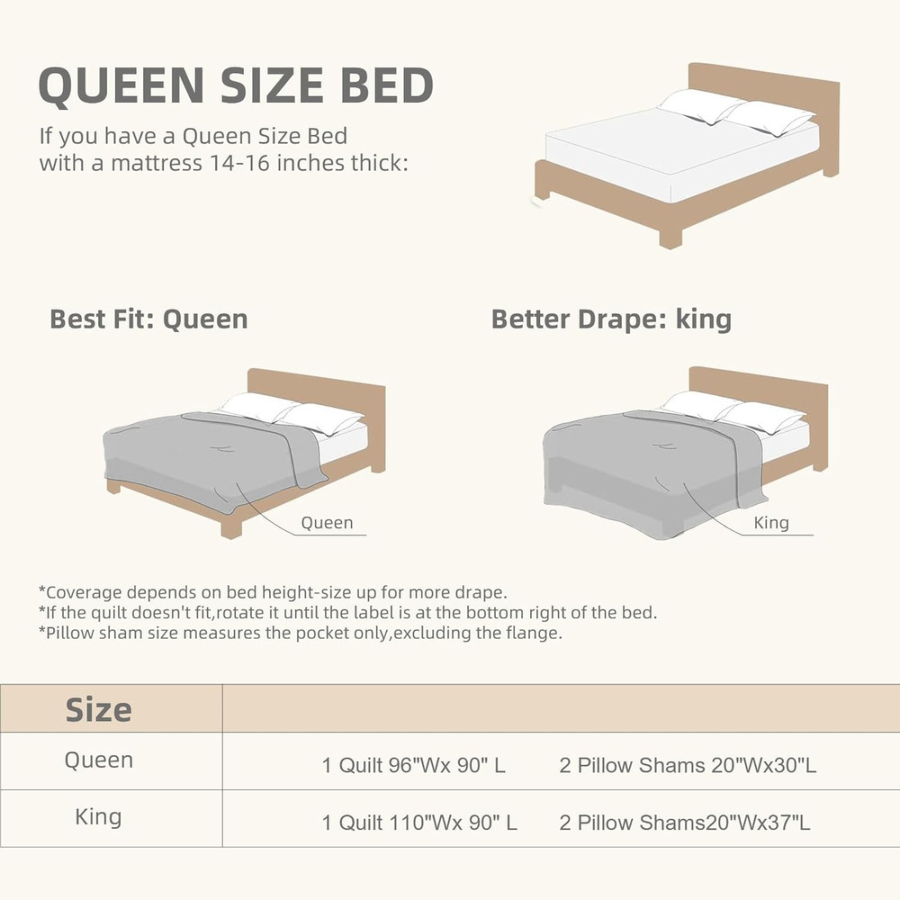Blue Quilts Set Queen Size, Botanical Bedspread Bedding Set Floral Leaf Pattern