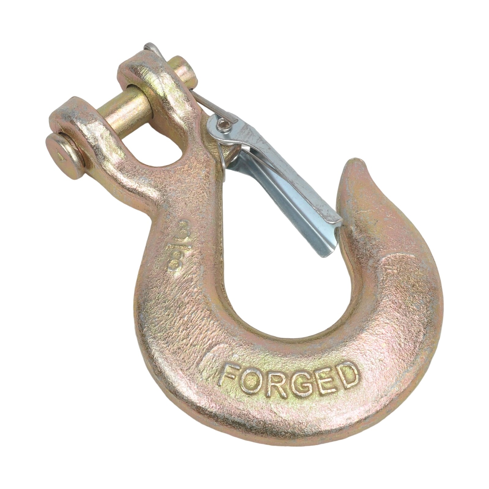 2X G70 3/8" Clevis Slip Hooks w/ Latch Tow Chain Tie Down Flatbed Truck Trailer