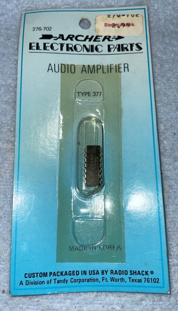 ARCHER ELECTRONICS 276-702 AUDIO AMPLIFIER.