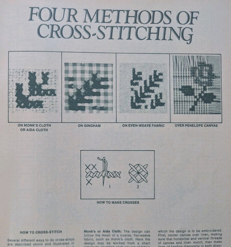 McCall's Embroidery Easy Stitchery Includes Crewel Cross-Stitch Counted Thread