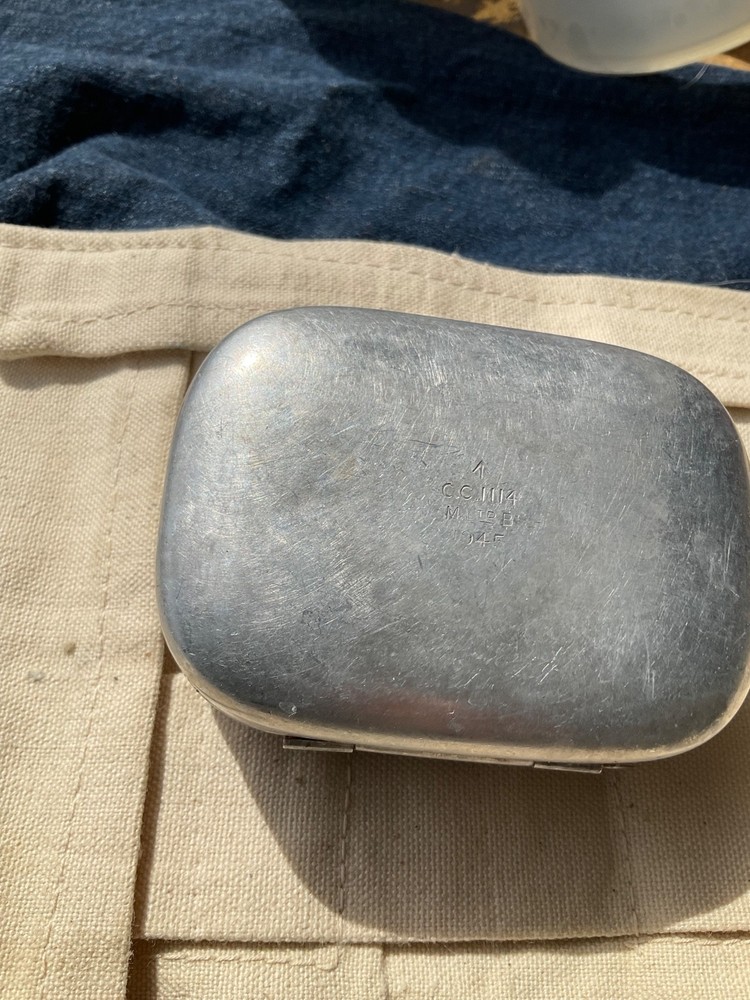 WWII UK toiletry roll and soap container