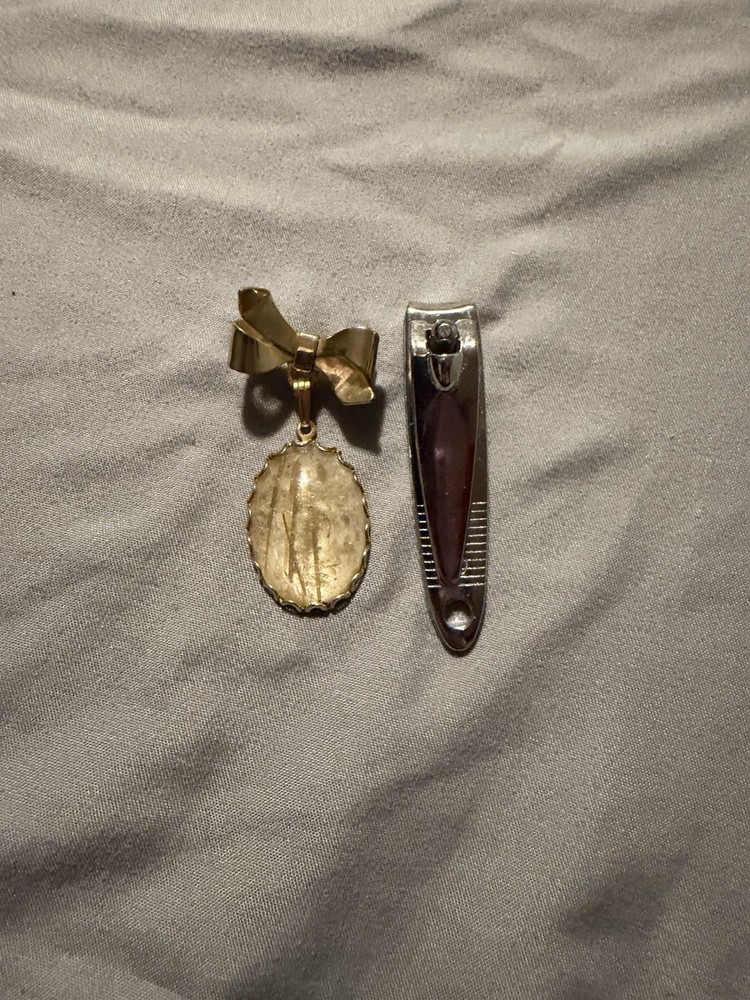 Antique Quartz Crystal Brooch Pin