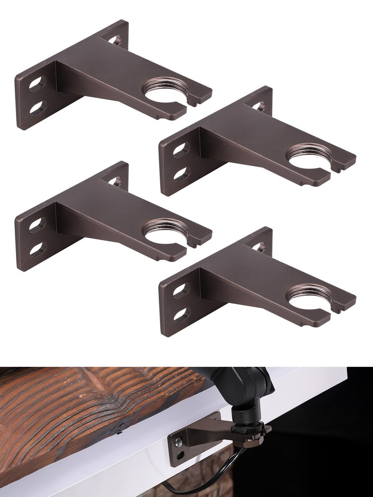 4 Pack Low Voltage LED Spotlight Gutter Mount Bracket, 1/2" NPT Standard Thread