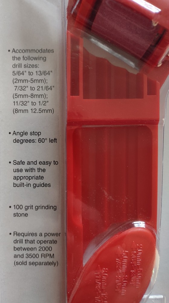 Drill Master Drill Bit Sharpener with Built-In Guide: 5/64" to 1/2" New
