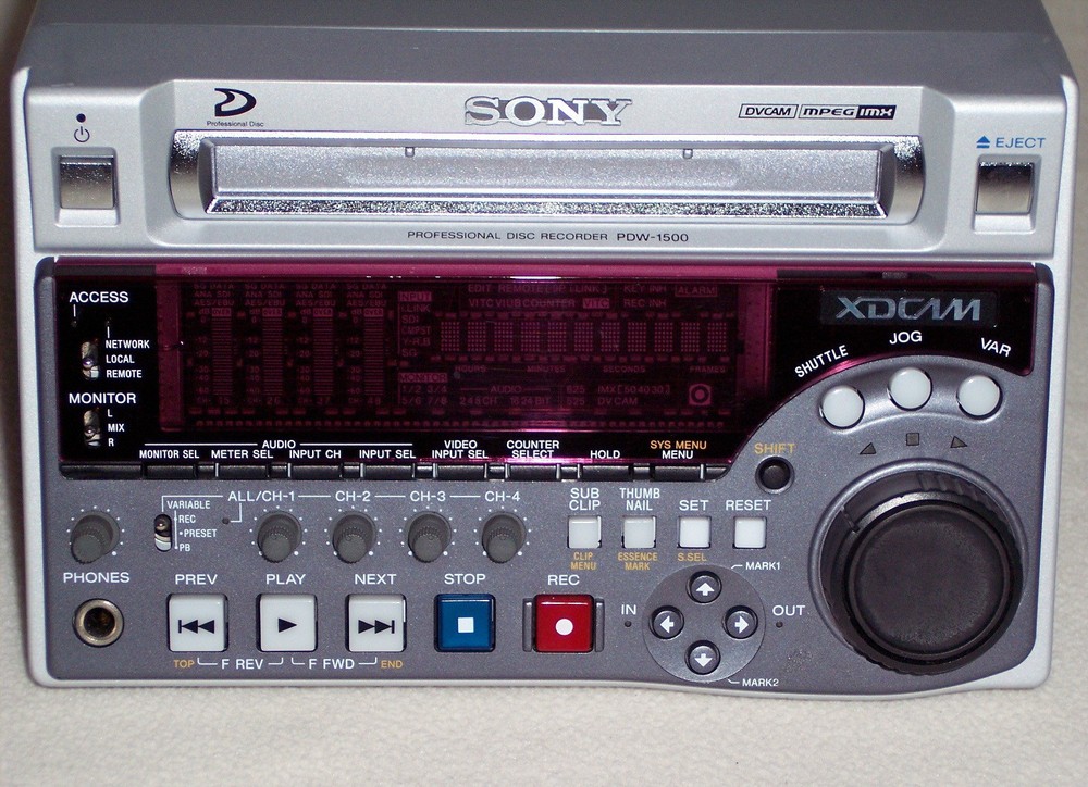 Sony XDCAM Recorder PDW-1500 Player Compact Deck