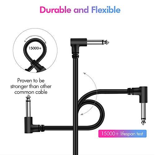 6 Pack 6 Inch Guitar Patch Cable Ultra Quiet Instrument Effect Pedal Patch Cords