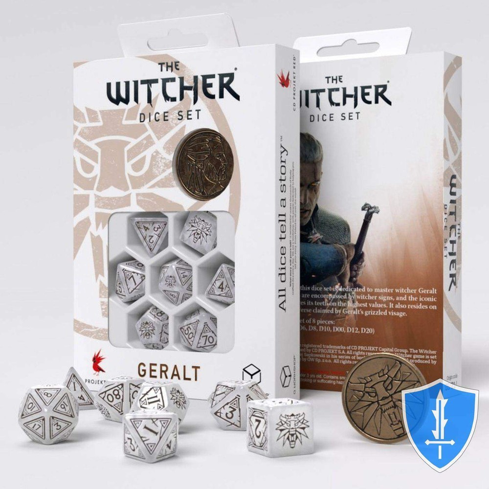 Q-Workshop The Witcher Geralt - The White Wolf Dice Set (8) D&D RPG