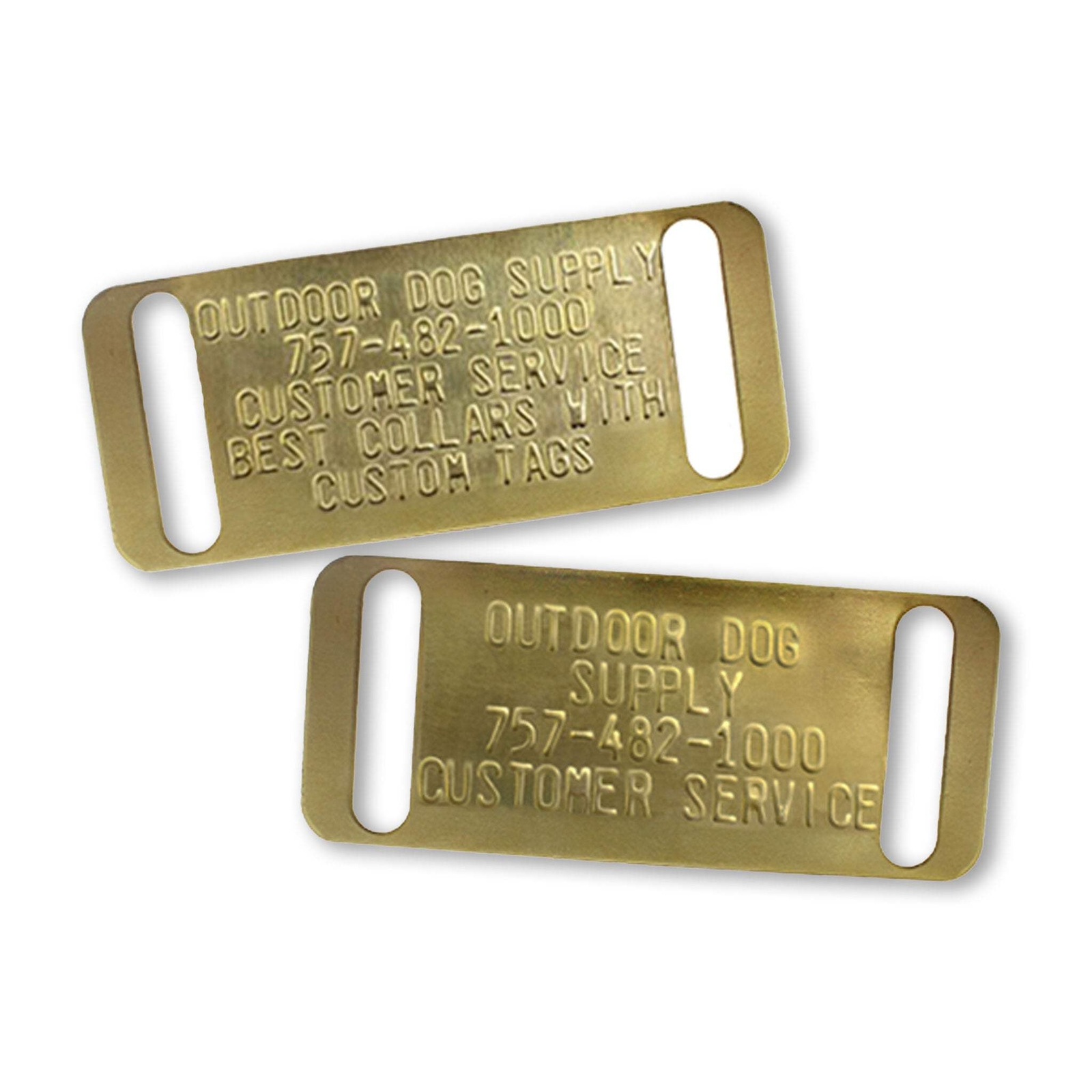 Custom Brass Slide-On Dog Collar Tag Name Plates for 1" Collars