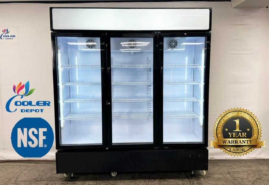 NEW 72" Commercial 3 Glass Door Merchandiser Refrigerator Display Cooler NSF ETL
