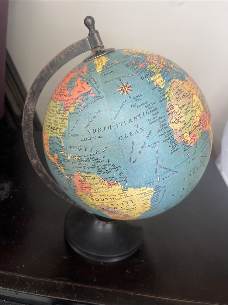 vintage world globe With World Time