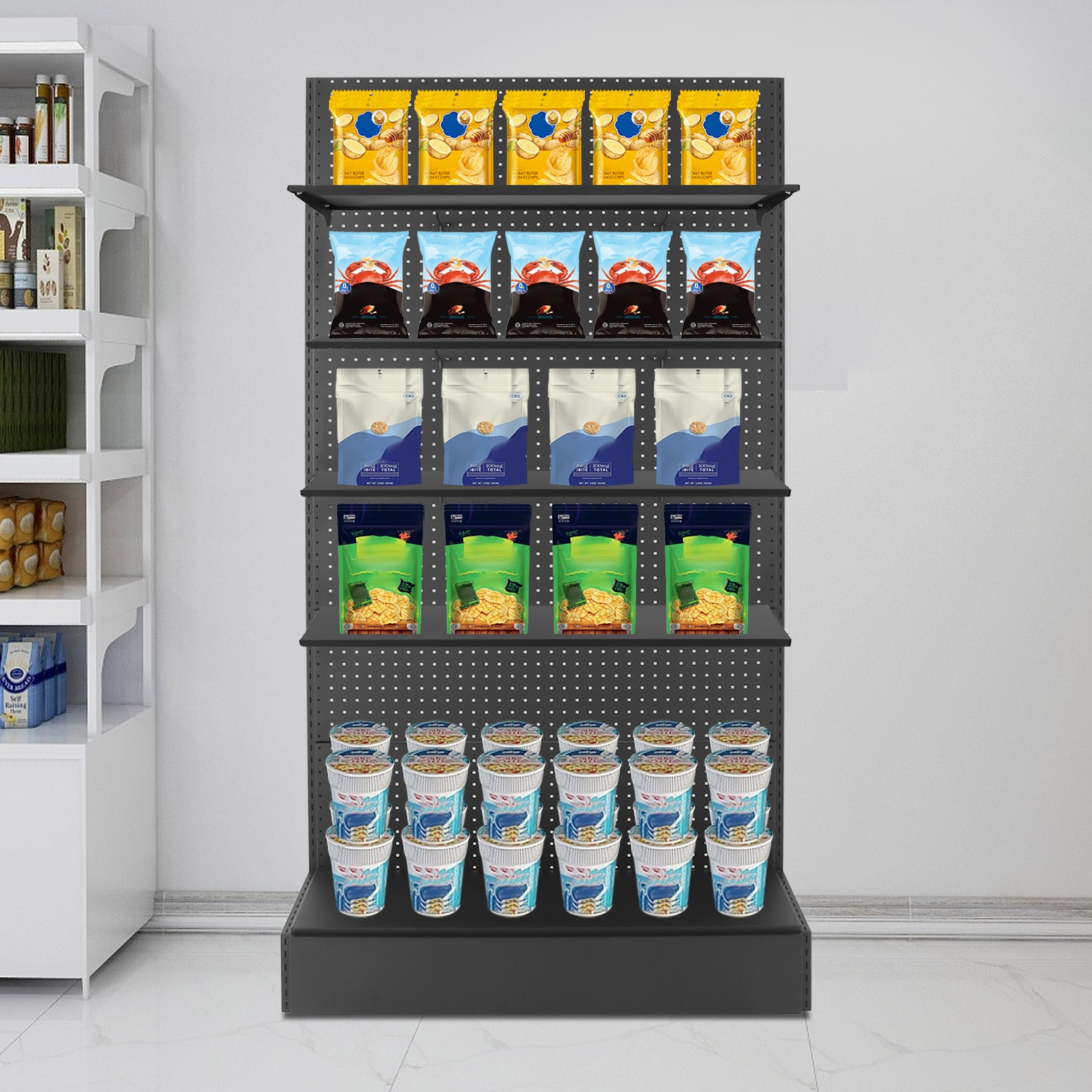 4 Shelves Modern End Shelf for Gondola Shelving Unit Retail Display Shelves SALE