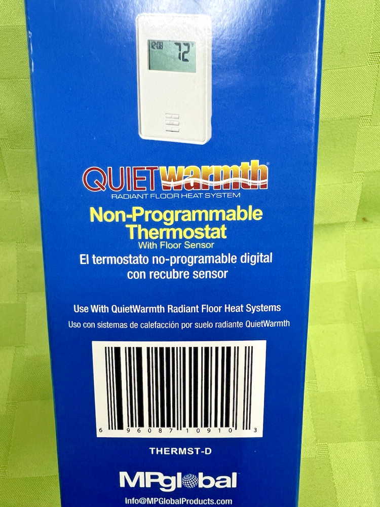 QuietWarmth Digital Non-Program Thermostat Built-in GFCI Floor Sensor THERMST-D