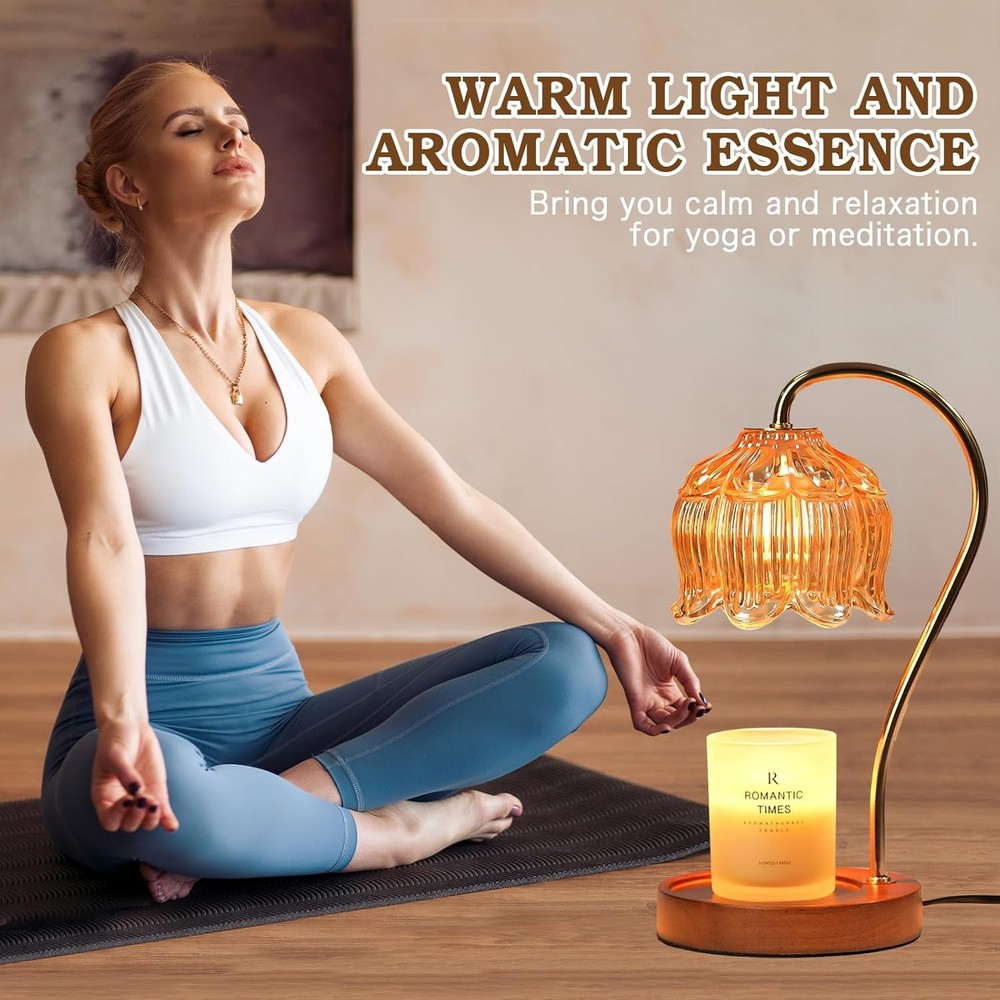 Flower Candle Warmer Lamp with Timer, Dimmable Warmer,