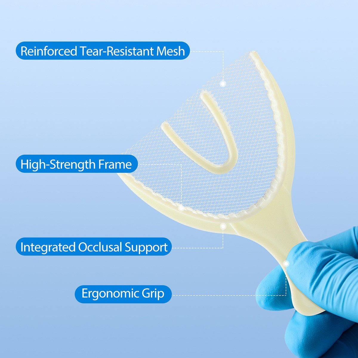 30Pcs/Bag Dental Disposable Triple Impression Bite Registration Trays F/A/P/Q/S