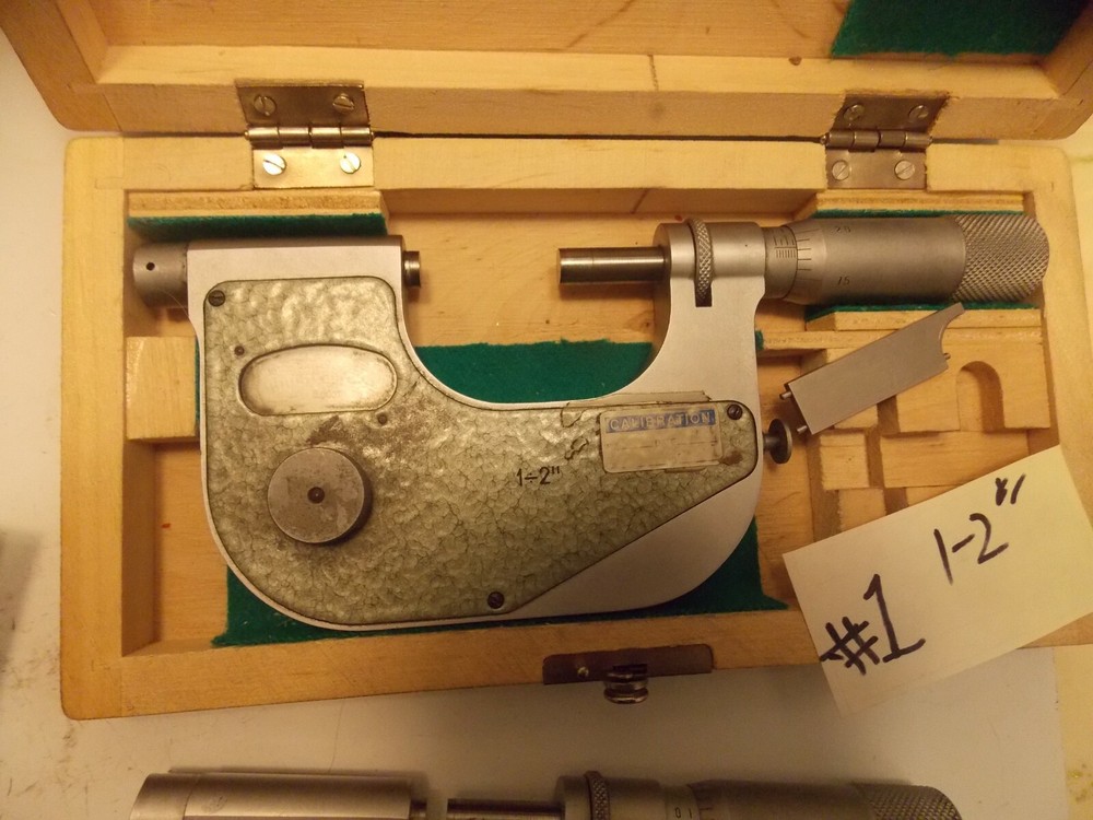 FOWLER 0-1” 1-2" .0001” INDICATING MICROMETER COMPARATOR Mitutoyo Case Choose