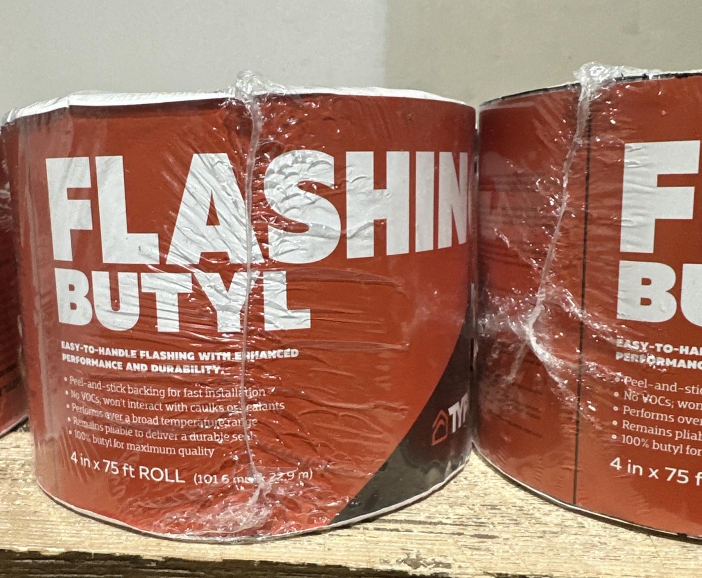 (12) Typar Flashing BUTYL 4 in x 75 ft roll / Peel & Stick