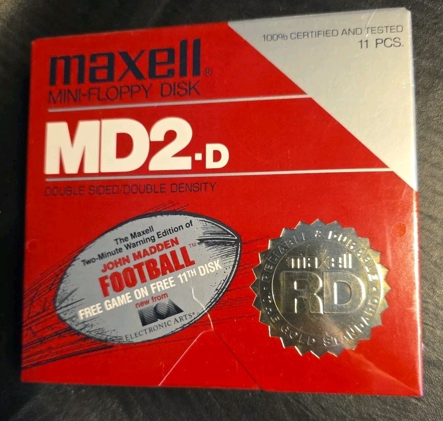 Maxell 5 1/4" MD2-D Mini Floppy Disk - 11 Pack NEW SEALED