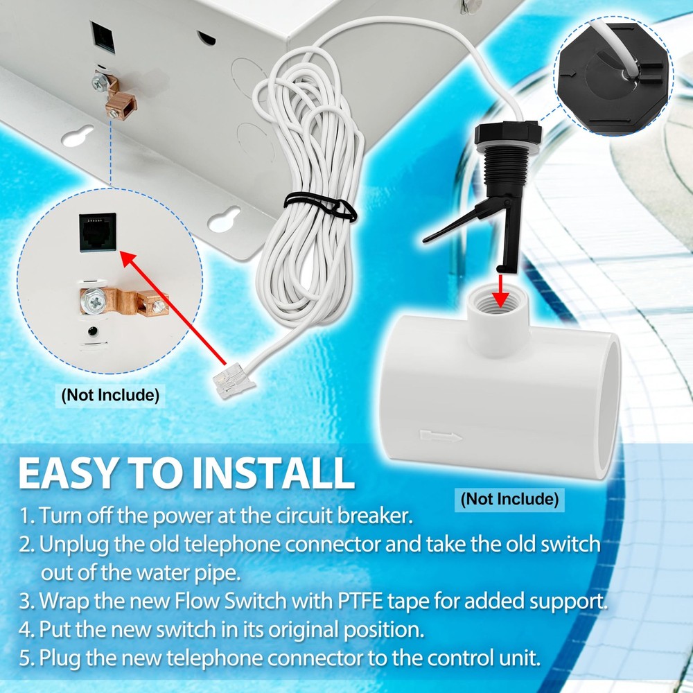 GLX-FLO-RP Flow Switch Assembly Replacement Kit Compatible with...