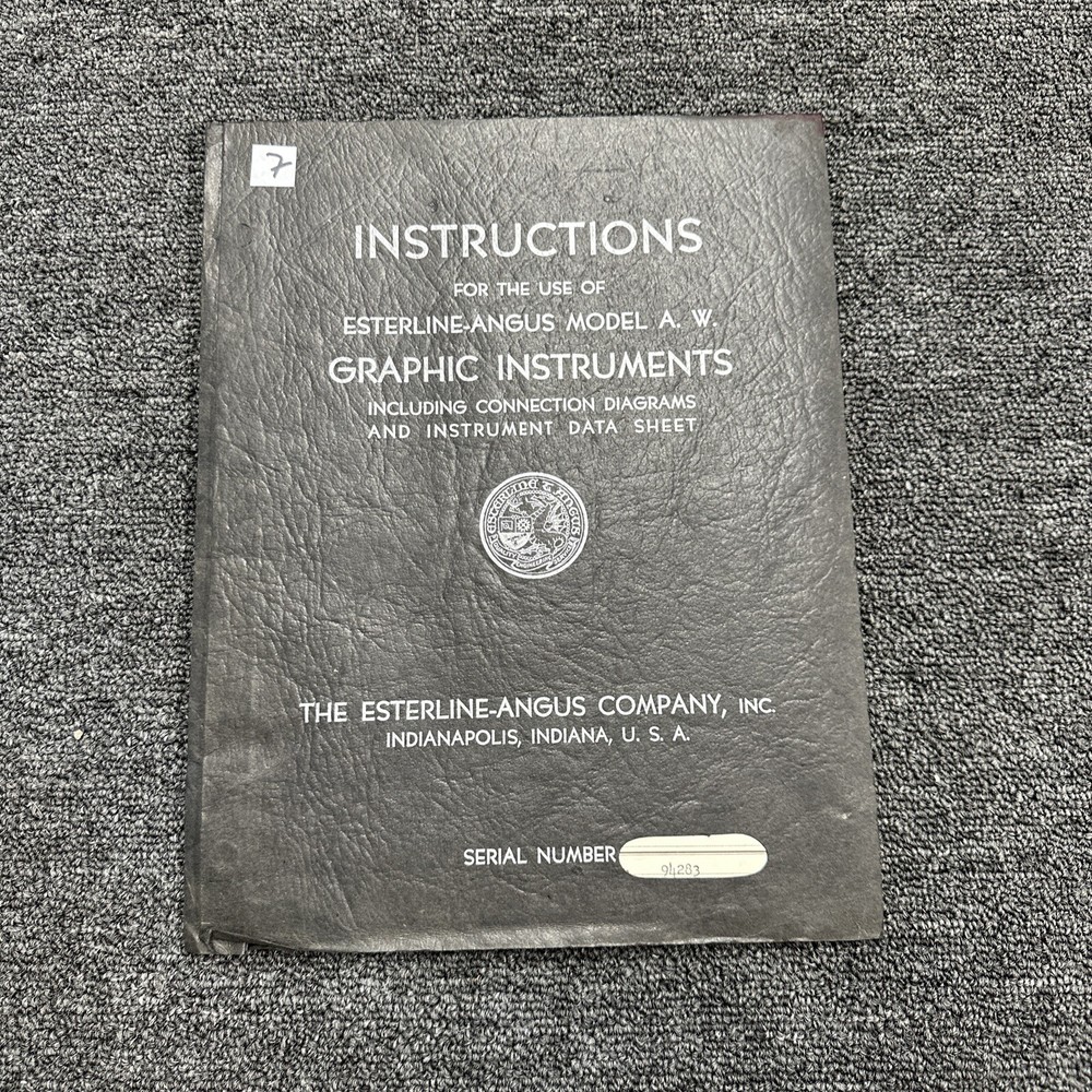 Esterline-Angus Model A. W. Graphic Instruments Instructions 94283