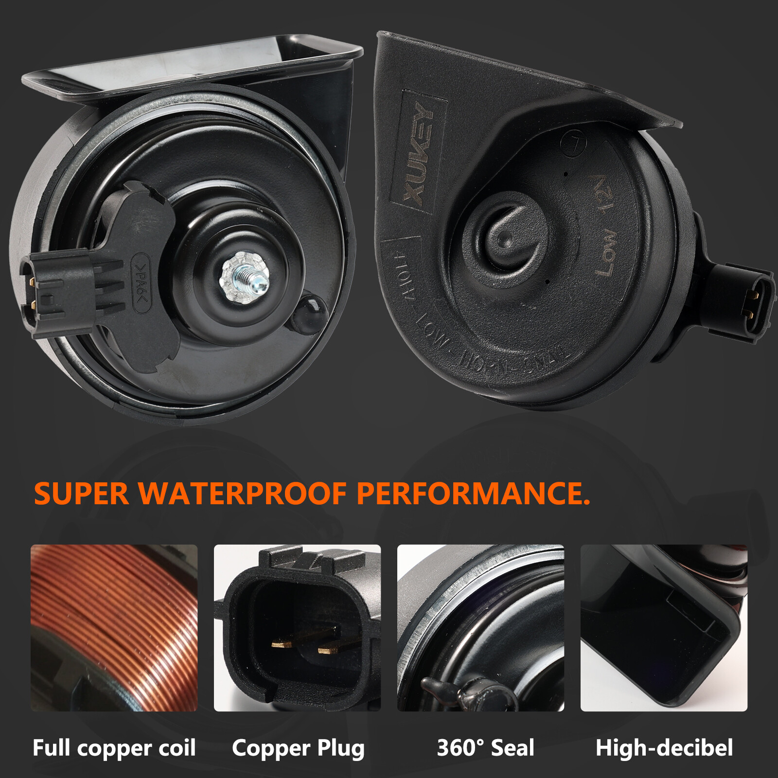 110-125db Loud High & Low Tone Snail Horn For Kia Sportage Rio Hyundai Accent x2