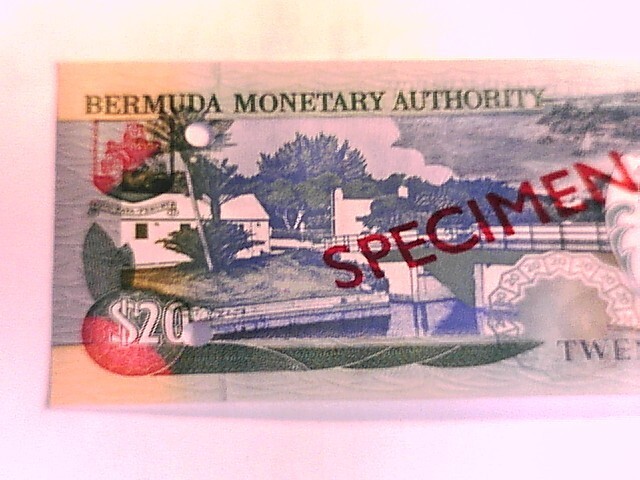 Bermuda 2000 Twenty Dollar SPECIMEN note Choice Crisp Uncirculated.