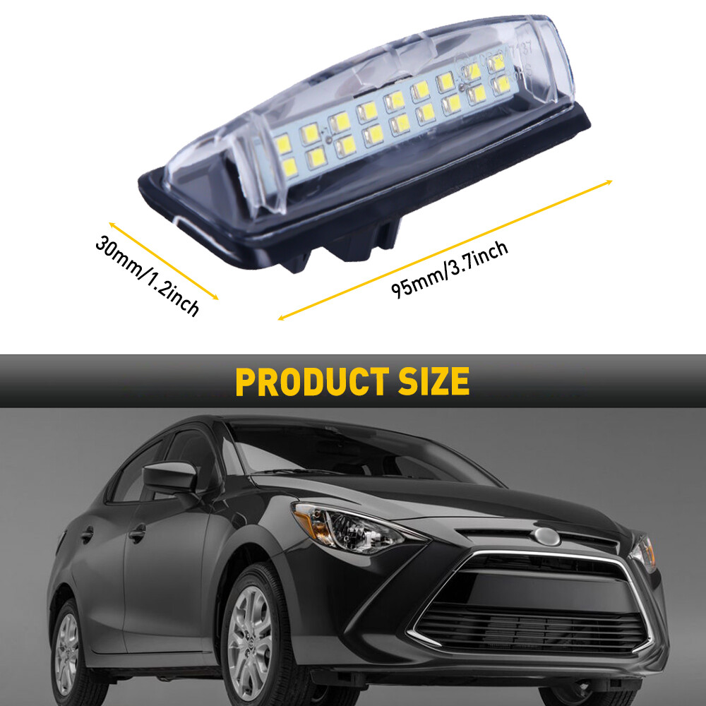 2X LED License Plate Light Rear Lamps Tag 6000K For 2007-2012 Toyota Yaris Sedan