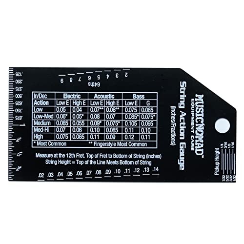 Precision String Action for String Height- Metric, SAE, 64ths Gauge Ruler