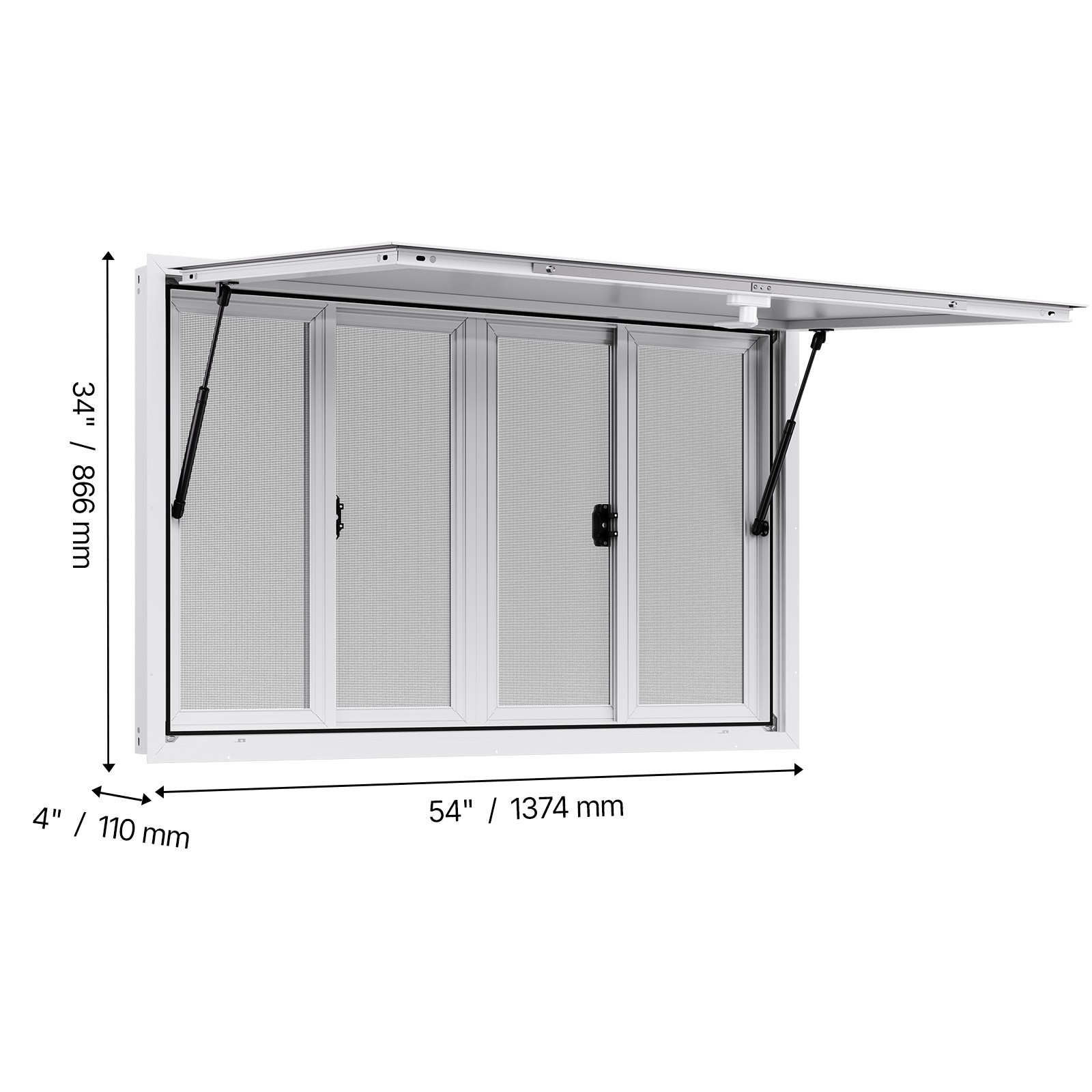 Uimoso 53x33in Aluminum Alloy Food Truck Service Window with Awning