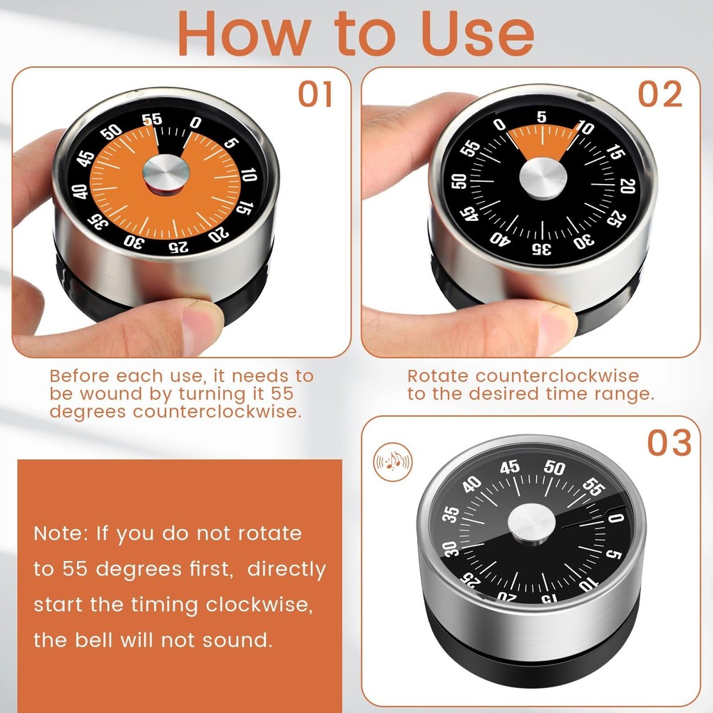 Relaxweex 6 Pcs 60 Minute Visual Kitchen Timer Small Classroom Timers with Lo...
