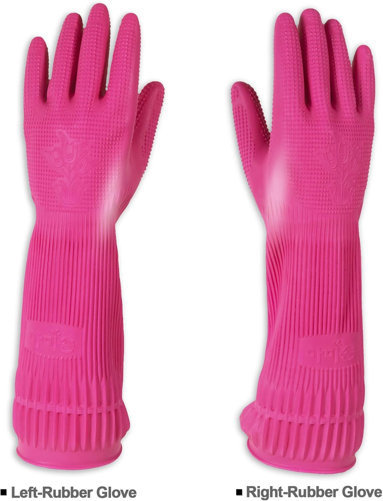 Reusable Rubber Cleaning Gloves Large Pair