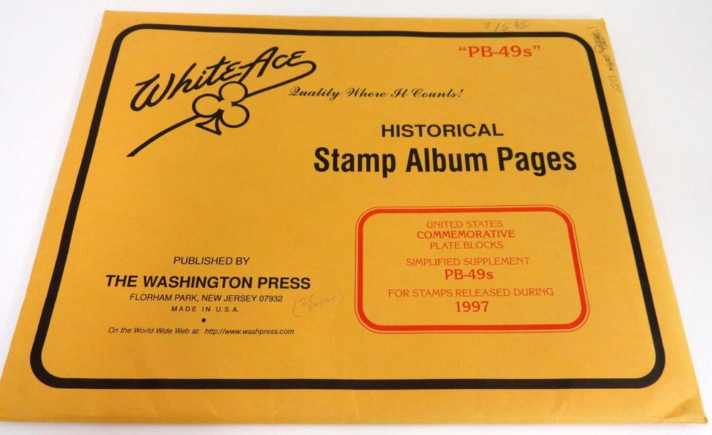 White Ace 1997 U.S. Commemorative Plate Blocks Simplified Supplement PB-49s NOS