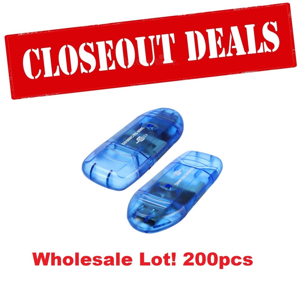 200x USB 2.0 Reader for SD HC SDHC Adaptor Memory Card Writer Adapter Portable