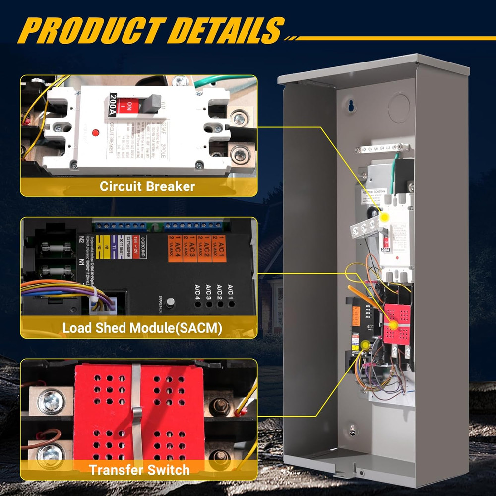200 Amp Automatic Transfer Switch W/Power Management Replacement...