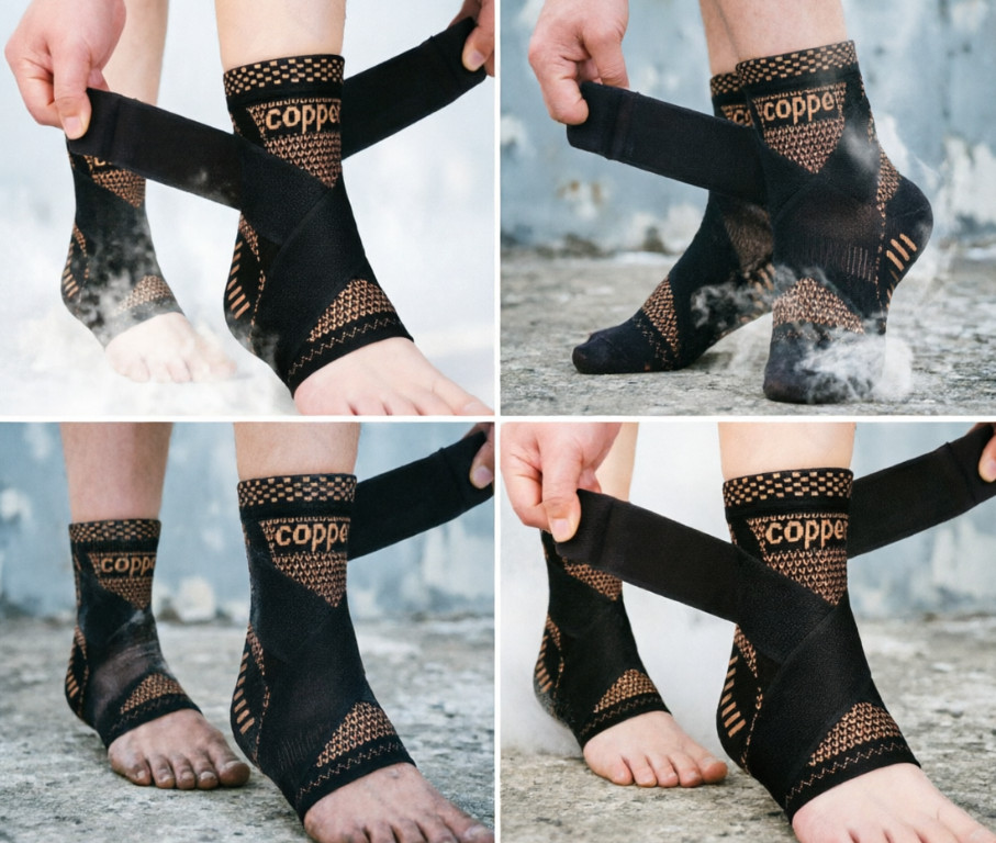 4 Pack ankle support brace Copper Infused Ankle Support Compression Brace