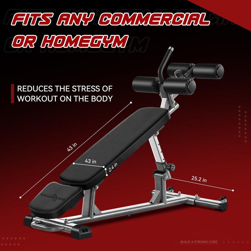 Adjustable Sit-Up Bench with 4 Heights, Reverse Crunch Handle & Weight Options