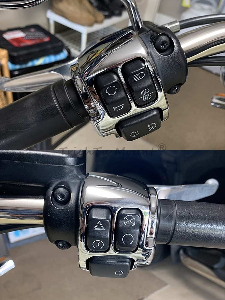 Chrome Handlebar Control Switch Housing Cover Kits For Harley Softail Heritage