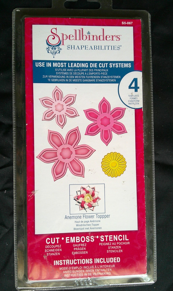 Spellbinders Shapeabilities Anemone Flower Topper #S5-067 Cut Emboss Stencil