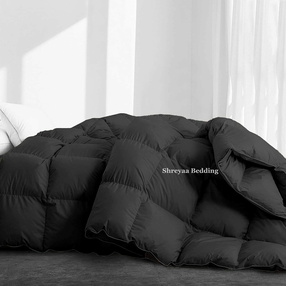 Comfy Gray Solid Down Alternative Comforter Cal King Size Egyptian Cotton