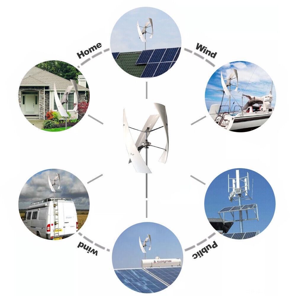 3KW Vertical Wind Turbine Generator w/ Controller Inverter Off Grid Windmill Kit